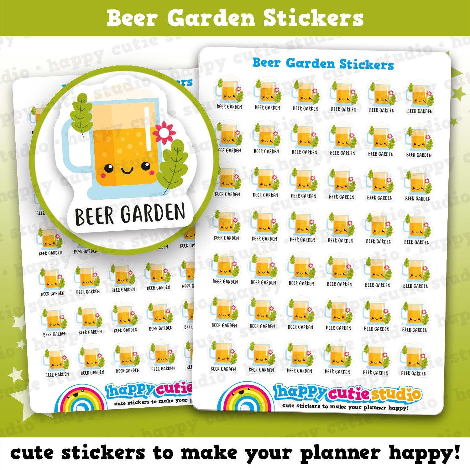 42 Cute Beer Garden/Pub Garden/Alcohol Planner Stickers