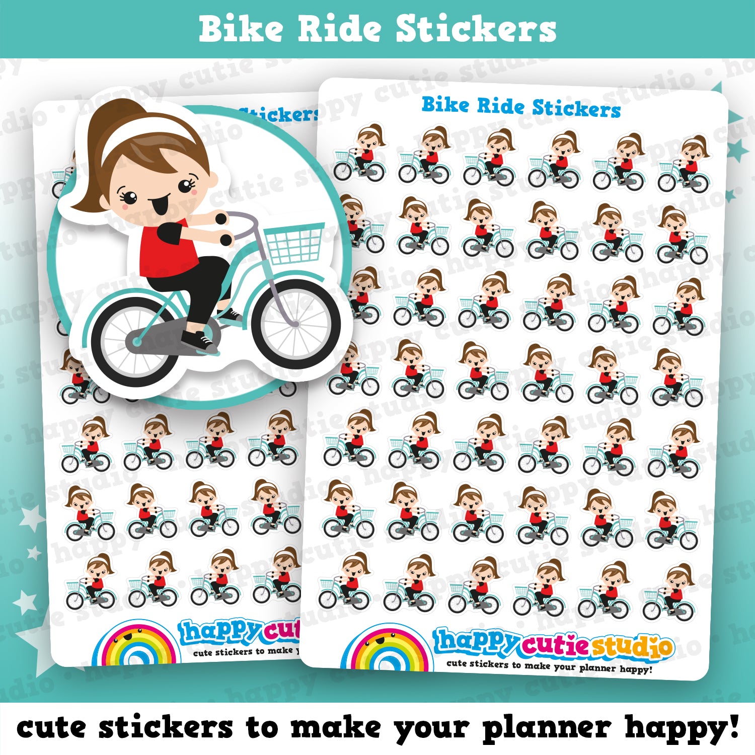 42 Cute Bike Ride Planner Stickers