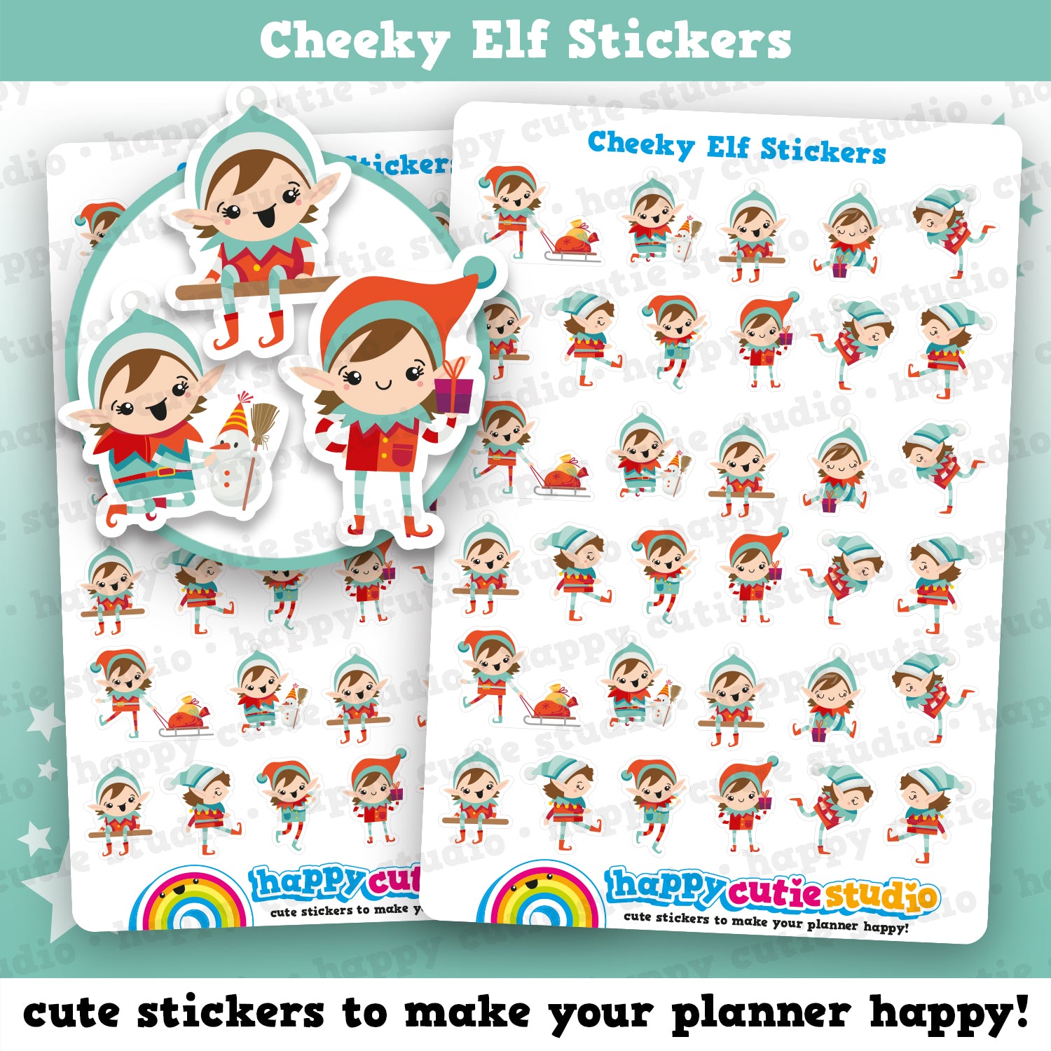 Cheeky Elf Girl Planner Stickers