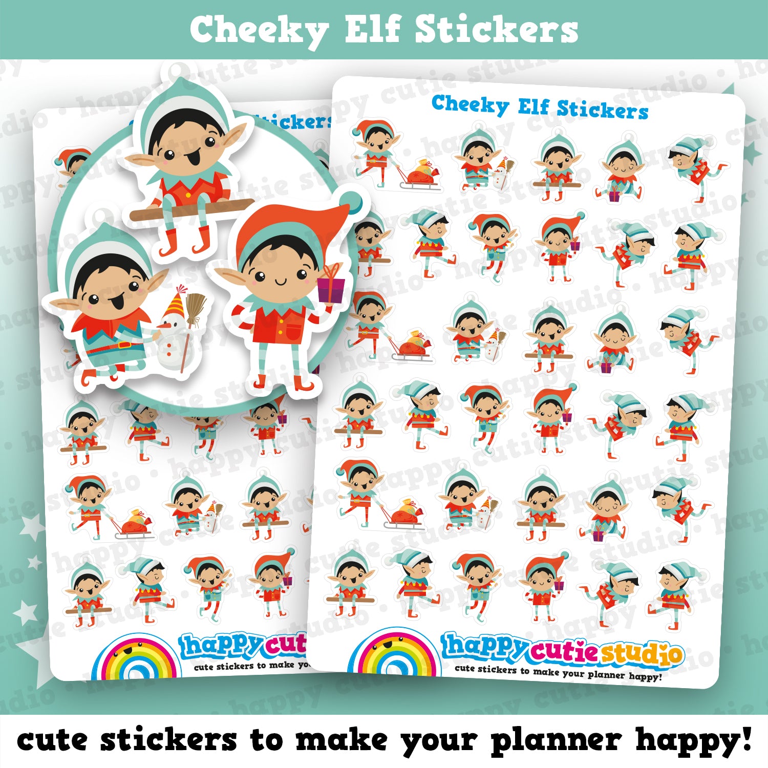 Cheeky Elf Boy Planner Stickers
