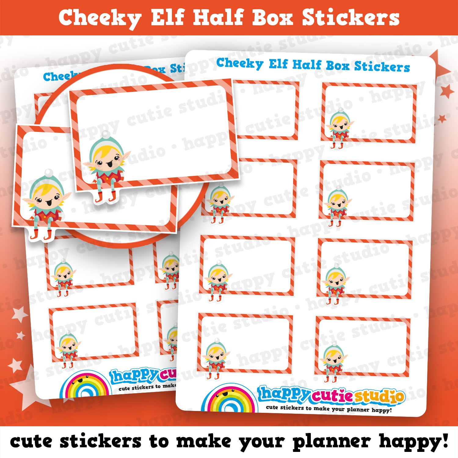 Cheeky Elf Girl Half Box Planner Stickers