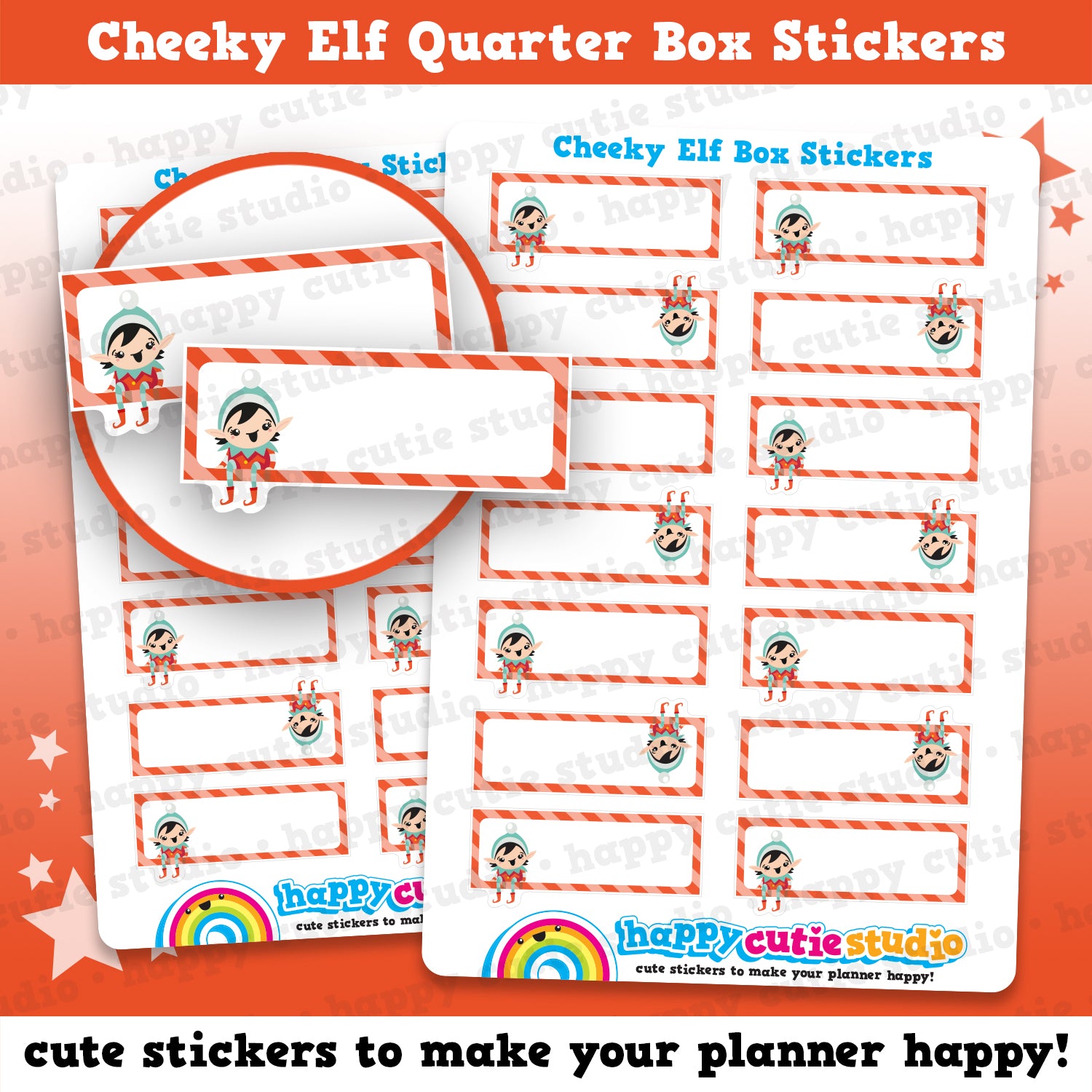Cheeky Elf Girl Quarter Box Planner Stickers
