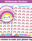 45 Cute Childminder/Childcare Rainbow Planner Stickers