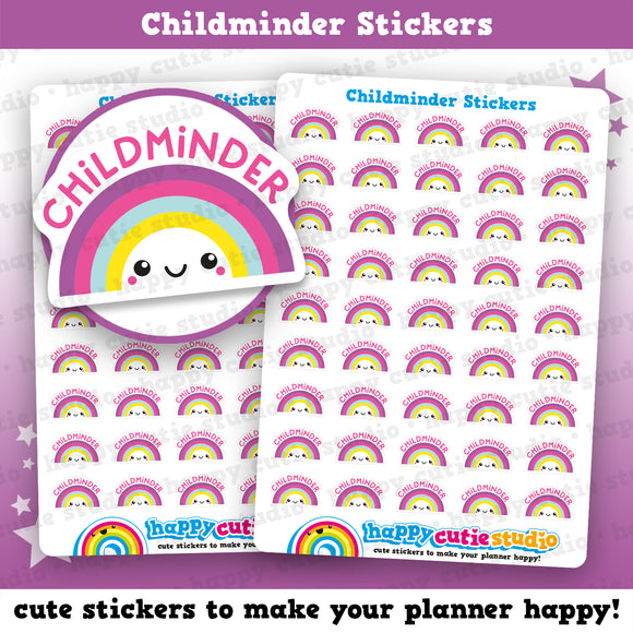 45 Cute Childminder/Childcare Rainbow Planner Stickers
