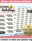Christmas Holidays Words/Functional/Foil Planner Stickers