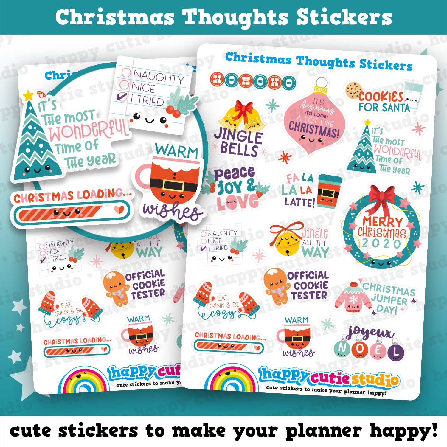 16 Christmas Thoughts Planner Stickers