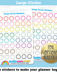 48 Cute Colourful Large Circles/Functional/Practical Planner Stickers