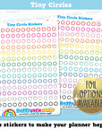 168 Cute Colourful Tiny Circles/Functional/Practical Planner Stickers