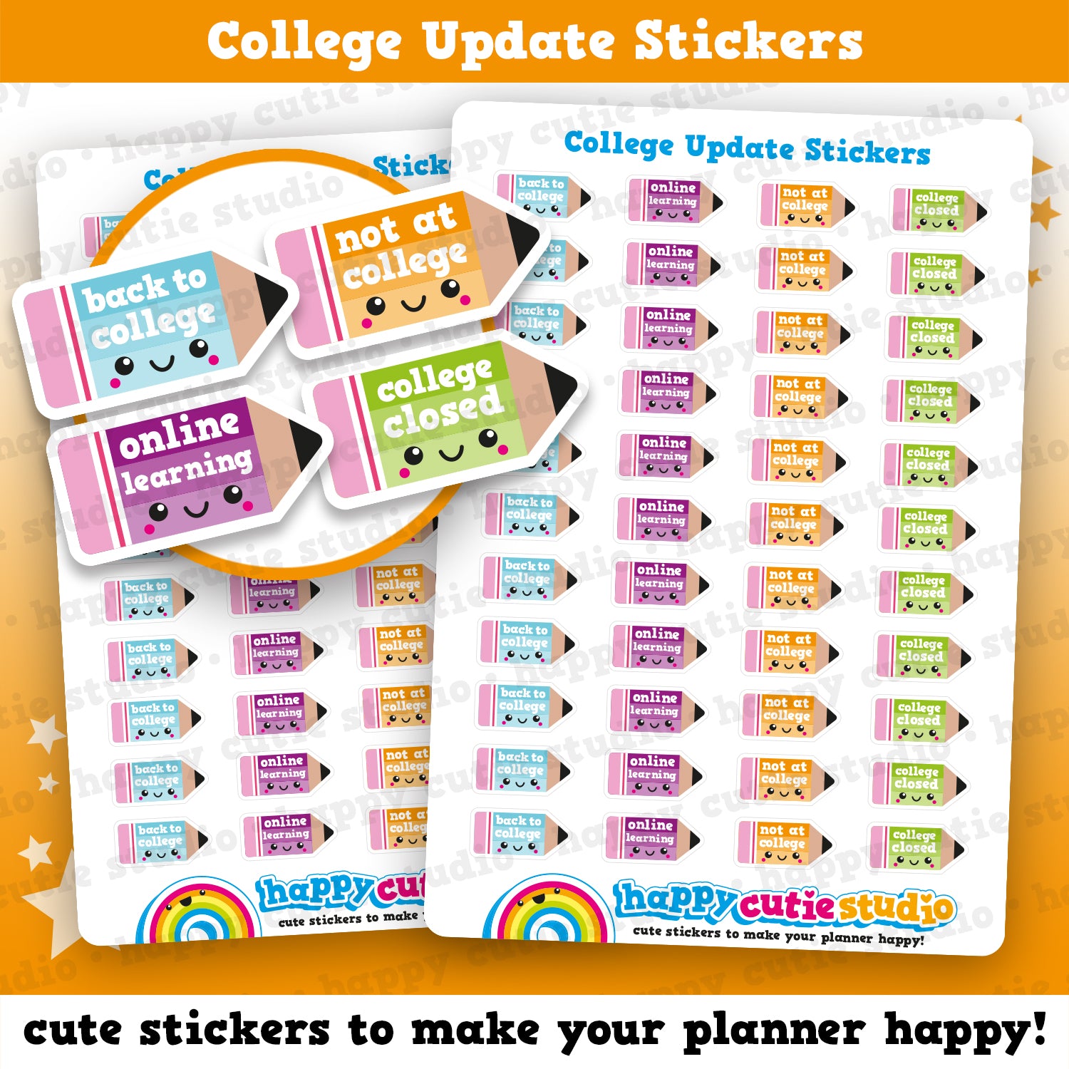 44 Cute College Update Planner Stickers