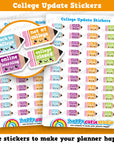 44 Cute College Update Planner Stickers