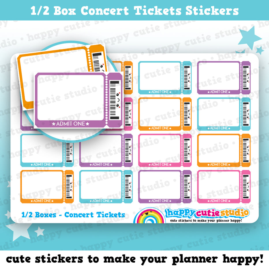 Fun Ticket Sticker 16 Cute Concert Ticket Planner Stickers – HappyCutieStudio