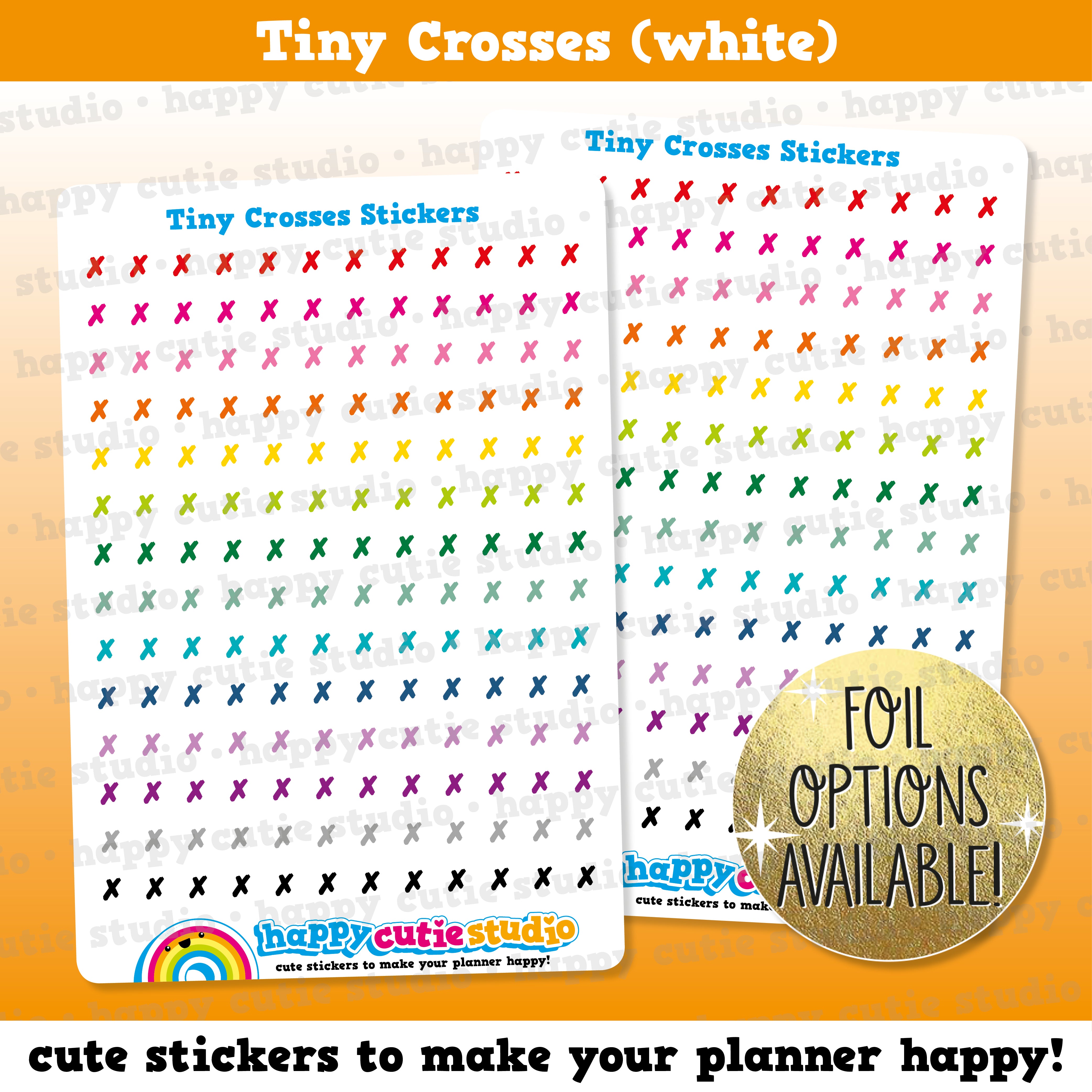 140 Cute Colourful Tiny Crosses/Functional/Practical Planner Stickers