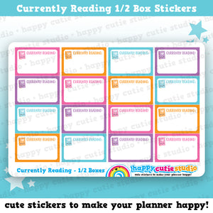 16 Cute Currently Reading Half Box Planner Stickers