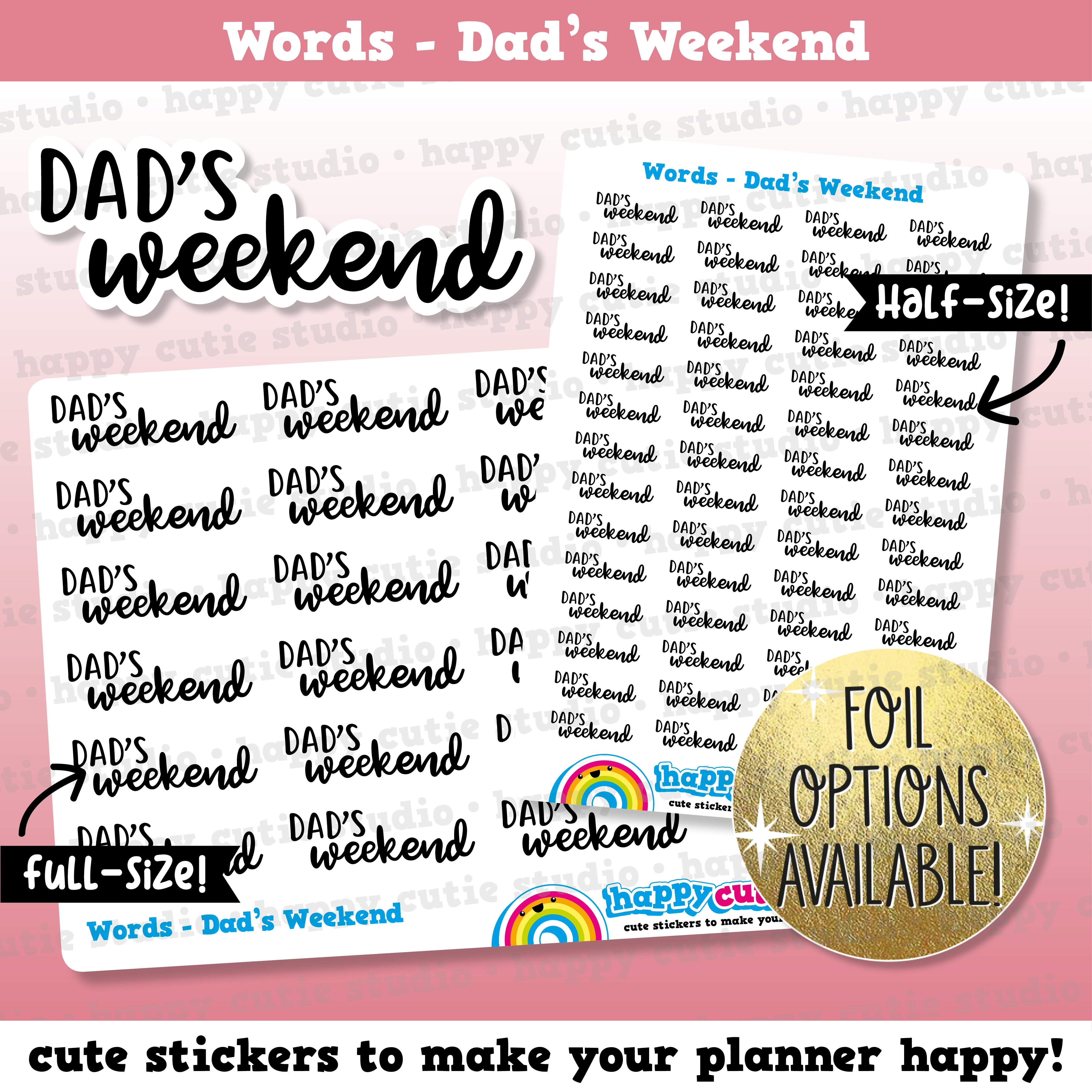 Dad&#39;s Weekend Words/Functional/Foil Planner Stickers
