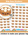 40 Cute Dim Sum/Dumpling Planner Stickers