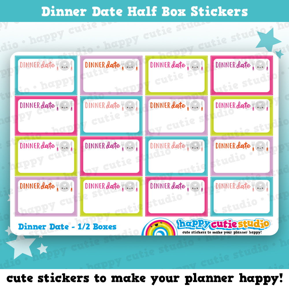 16 Cute Dinner Date Half Box/Functional/Practical Planner Stickers