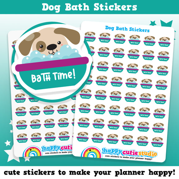 48 Cute Dog Bath/Groomers/Care Planner Stickers