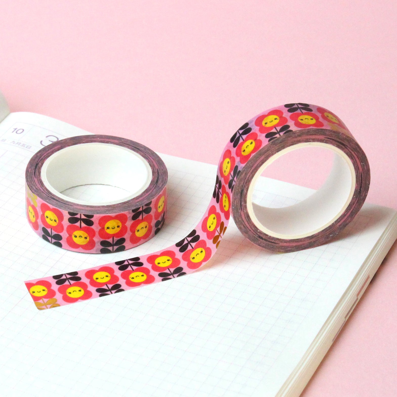 Gold Foil &#39;Happy Flowers&#39; Washi Tape