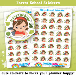 40 Cute Forest School Girl Planner Stickers