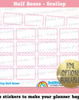 16 Cute Scallop Half Box/Functional/Practical Planner Stickers