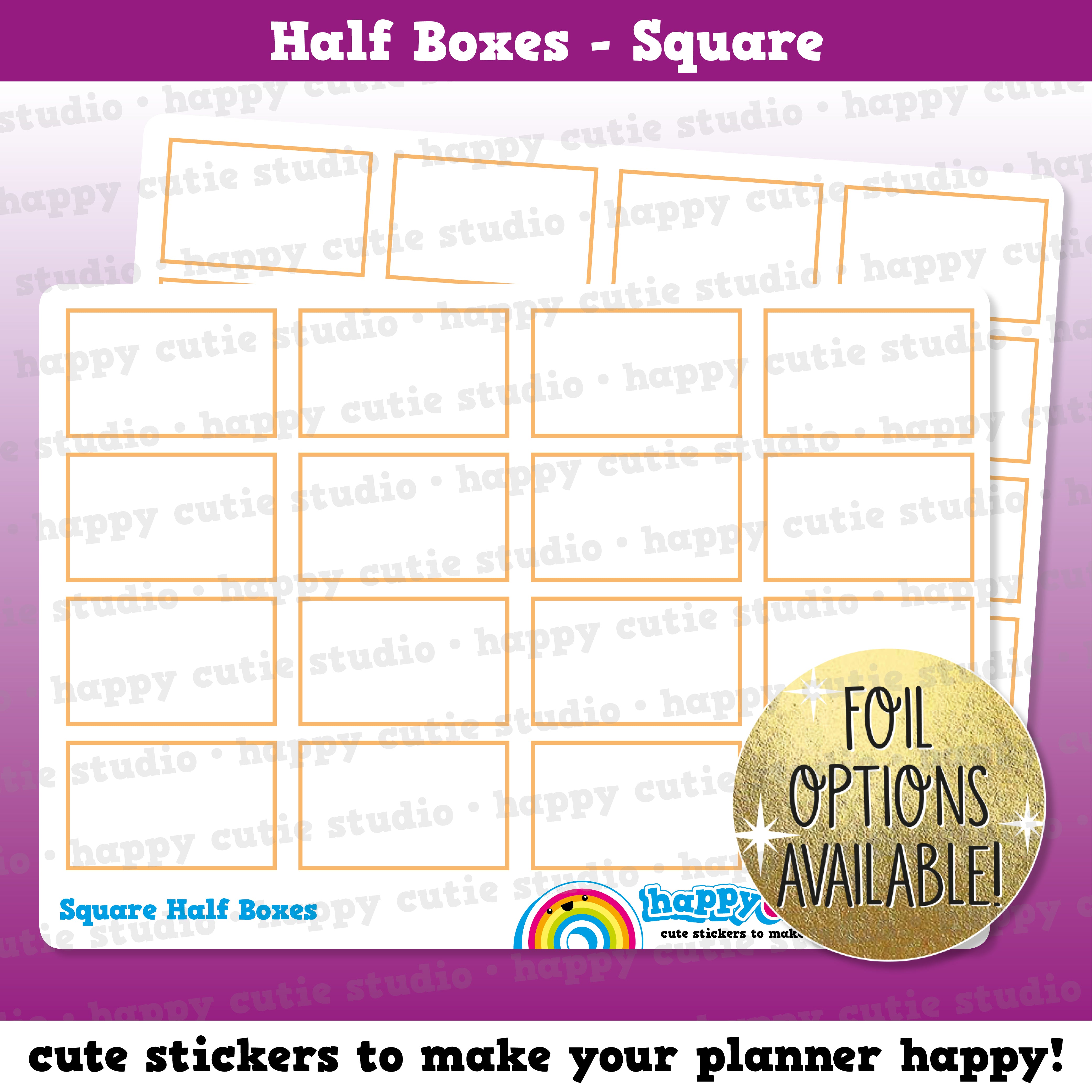 16 Cute Square Half Box/Functional/Practical Planner Stickers