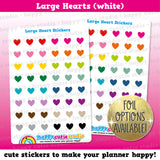 48 Cute Colourful Large Hearts/Functional/Practical Planner Stickers