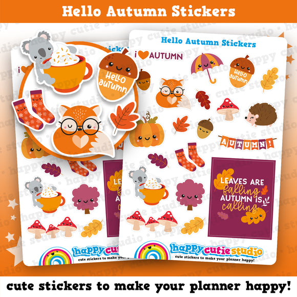Hello Autumn/Fall Planner Stickers