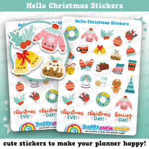 27 Cute Hello Christmas Planner Stickers