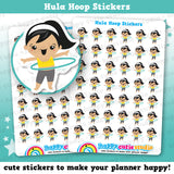42 Cute Hula Hoop/Fitness Hoop Girl Planner Stickers