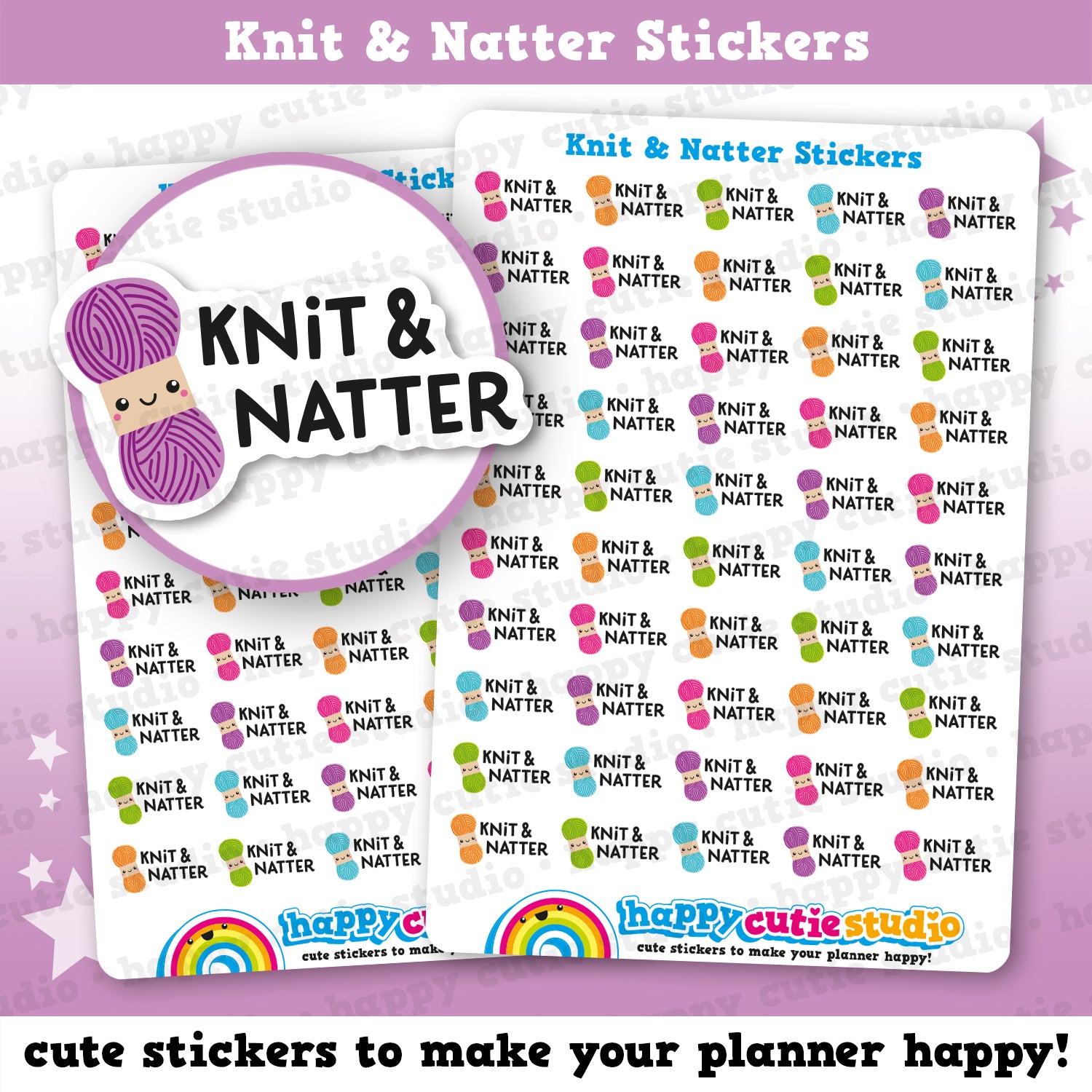 50 Cute Knit and Natter Stickers