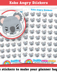 48 Cute Angry Koko the Koala Planner Stickers