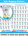 42 Cute Koko the Koala Mopping/Mop/Cleaning Planner Stickers