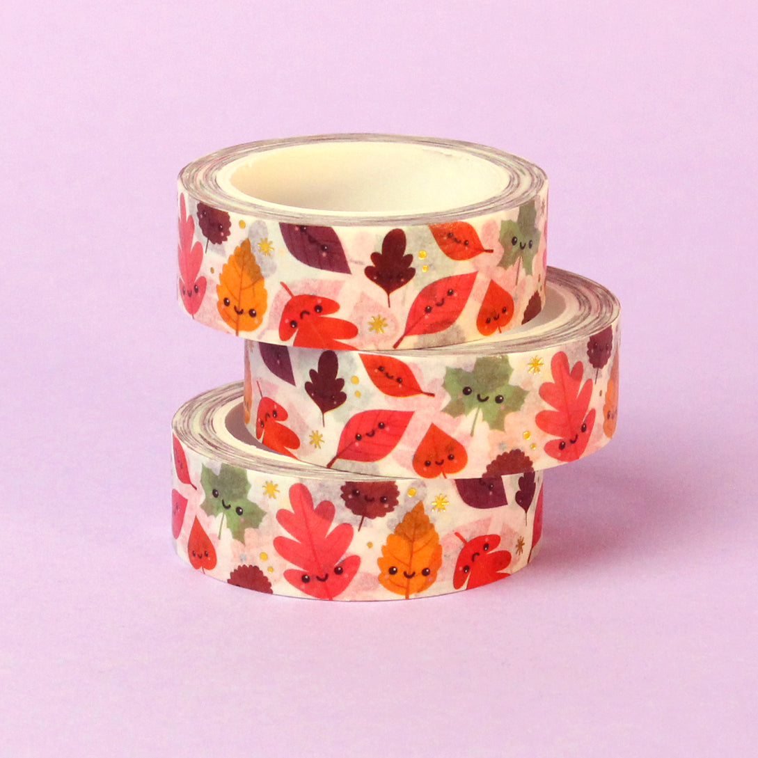 Gold Foil &#39;Lovely Leaves&#39; Washi Tape