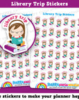 42 Cute Library Time Girl Planner Stickers