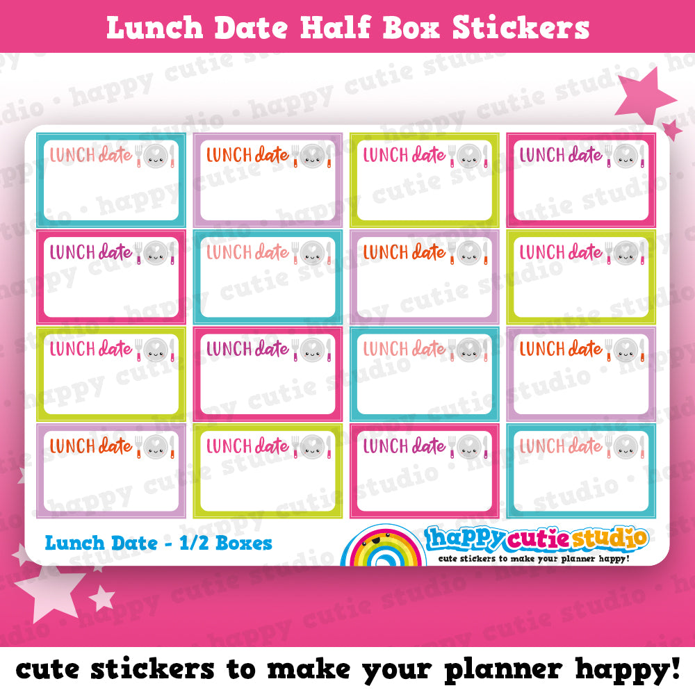 16 Cute Lunch Date Half Box/Functional/Practical Planner Stickers