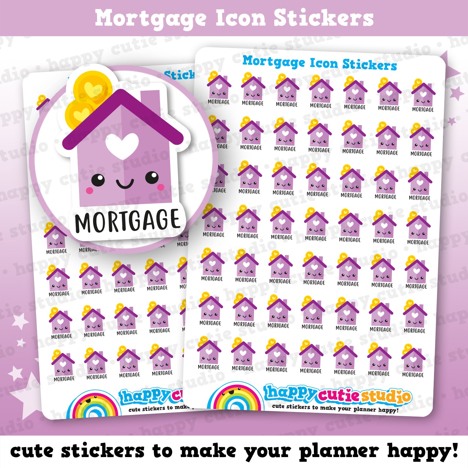 49 Cute Mortgage Icon/Tracker Planner Stickers
