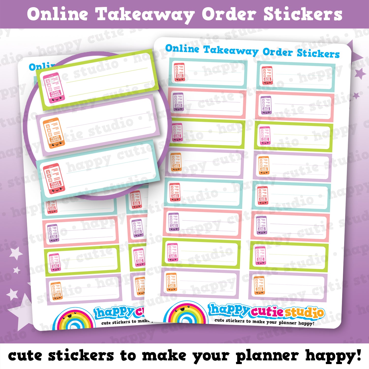 16 Cute Online Takeaway Order Box/Fast Food/Takeout Planner Stickers ...