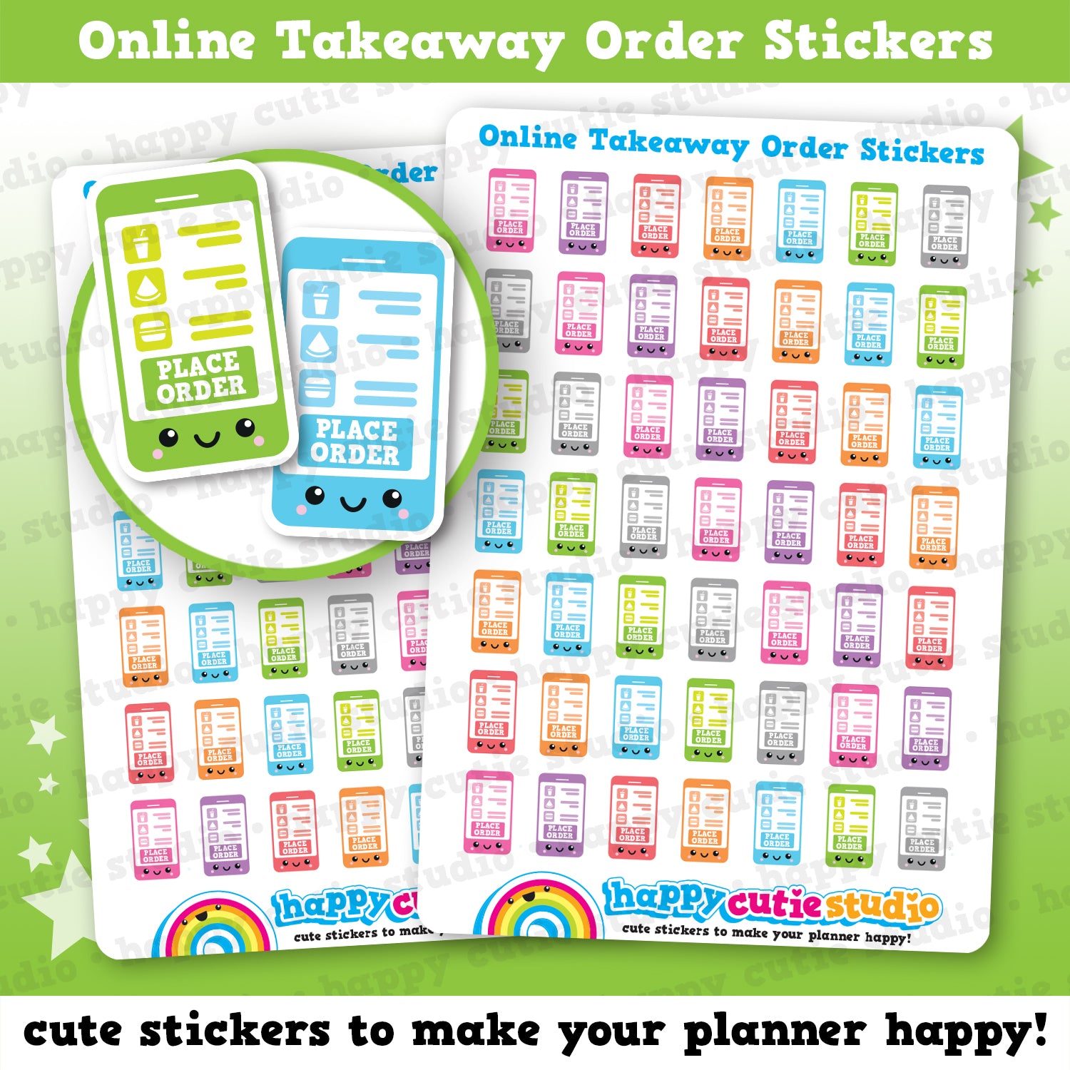49 Cute Online Takeaway Order Icons/Fast Food Planner Stickers