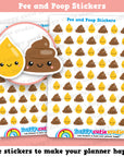 63 Cute Pee and Poop Planner Stickers