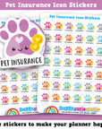 42 Cute Pet Insurance Icons/Pay Bill/ Bills Reminder Planner Stickers