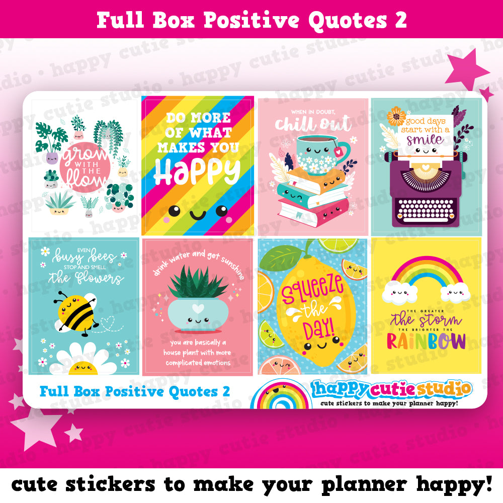 8 Full Box Positive Quotes 2/Functional/Practical Planner Stickers