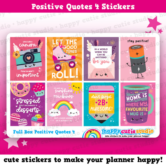 8 Full Box Positive Quotes 4/Functional/Practical Planner Stickers