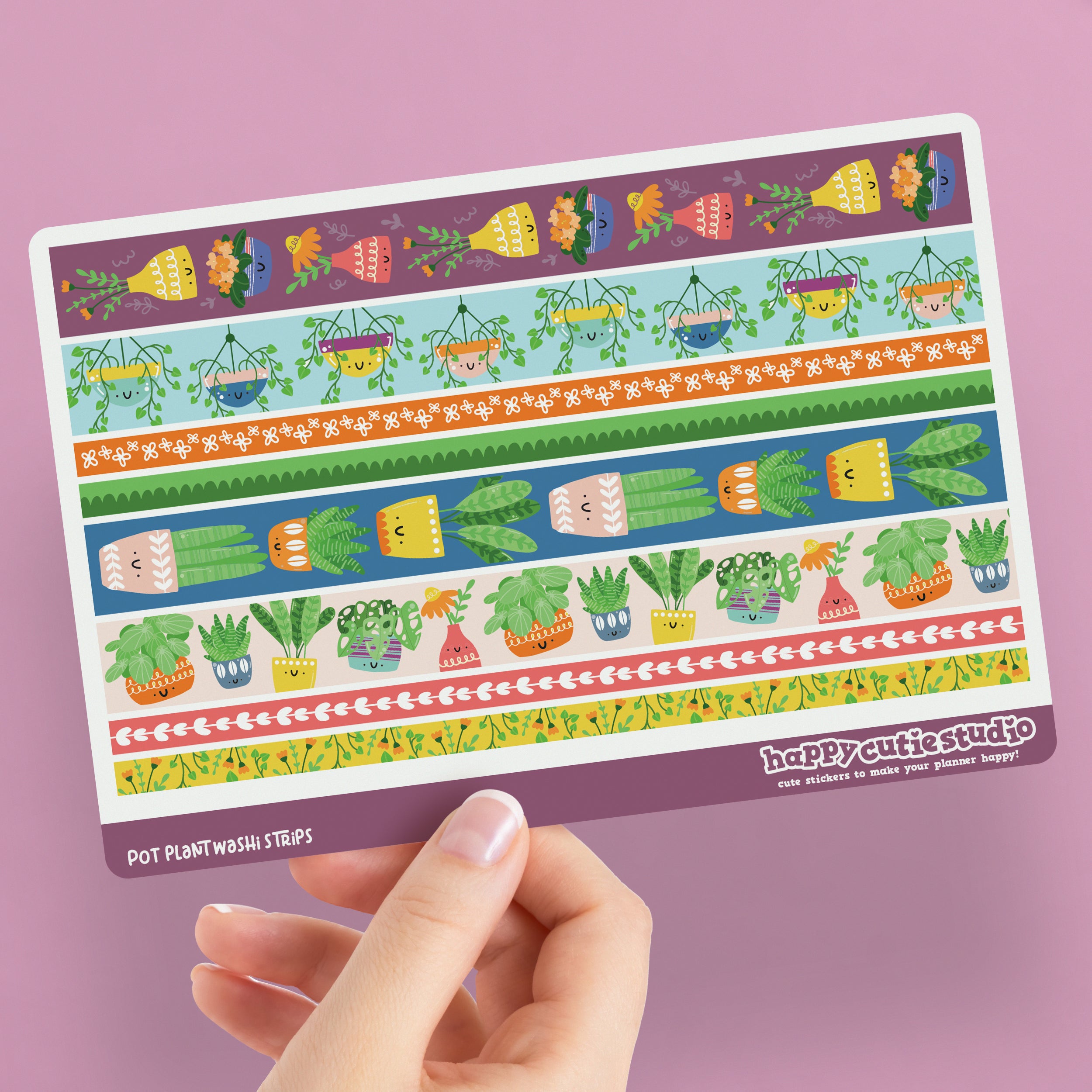 Pot Plants Washi Strip Planner Stickers