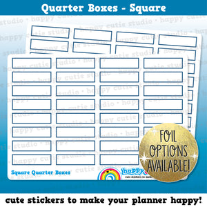 32 Cute Square Quarter Boxes/Functional/Practical Planner Stickers