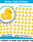 48 Cute Rubber Duck/Bath/Relax/Me Time Planner Stickers