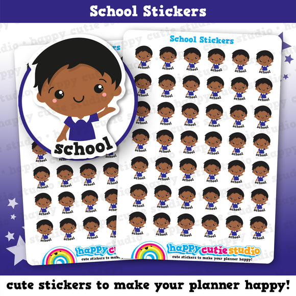 42 Cute School Boy Planner Stickers