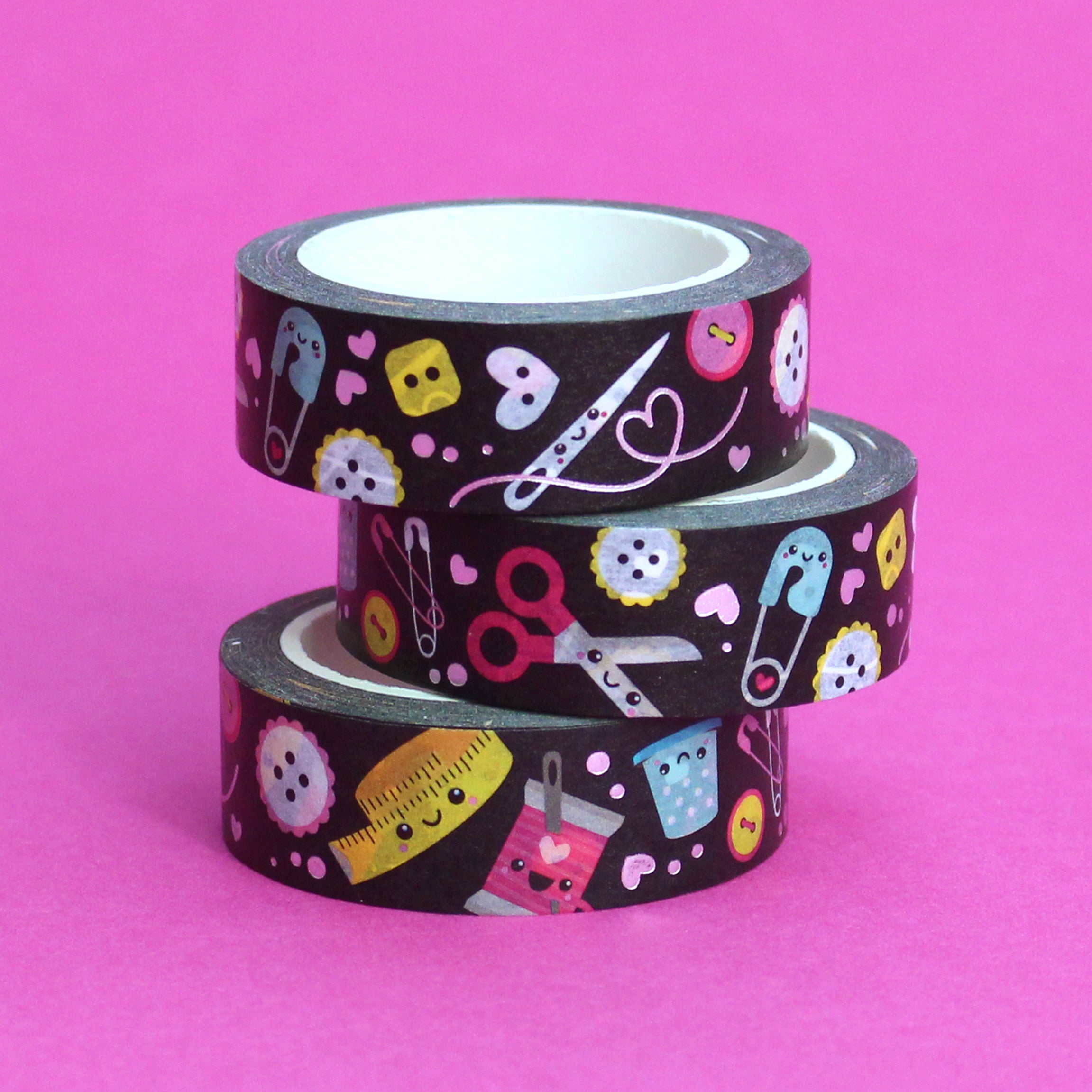 Silver Foil Sew Cute Washi Tape