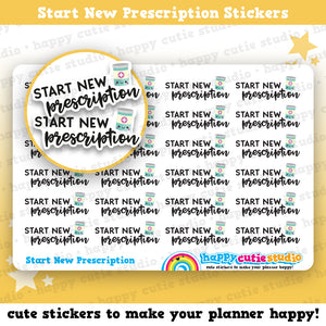 24 Start New Prescription/Medicine/Pills/Reminder Planner Stickers
