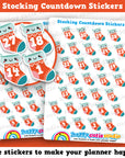 31 Cute Christmas Stocking Countdown/Date Cover Planner Stickers