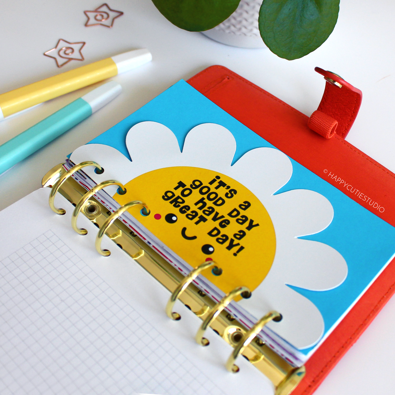 Happy Flower Personal Planner Divider/Dashboard/Kawaii/Cute